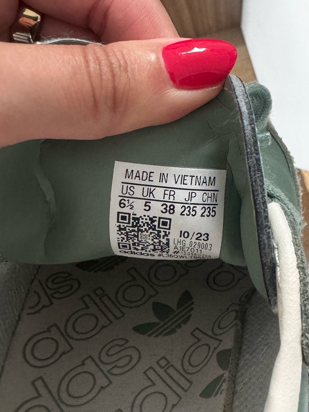 adidas Women’s Sage Green Samba-OG Sneakers - Picture 6 of 6